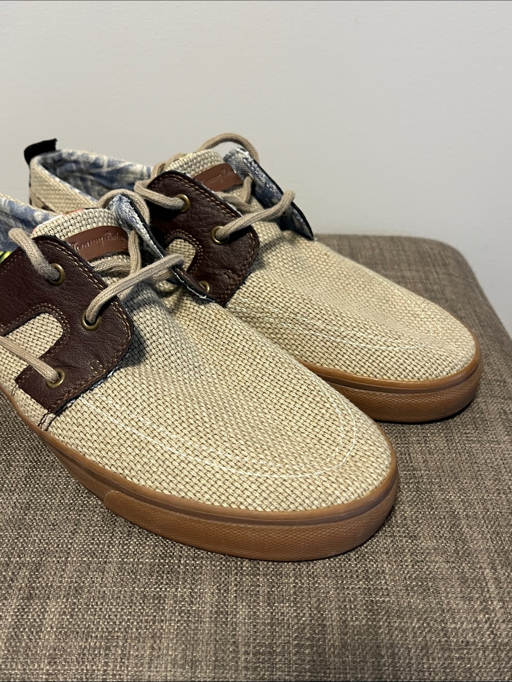 Tommy Bahama Men's Canvas & Leather Boat Shoes 11.5